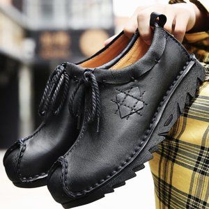 British Classic Boat Shoes Men Lace Up Casual